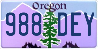OR license plate 988DEY