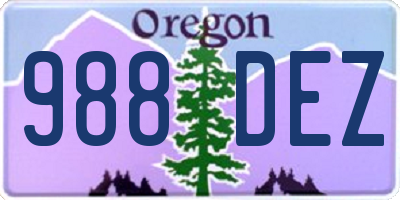 OR license plate 988DEZ