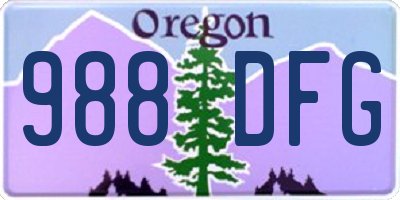OR license plate 988DFG