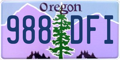 OR license plate 988DFI