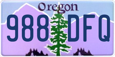 OR license plate 988DFQ