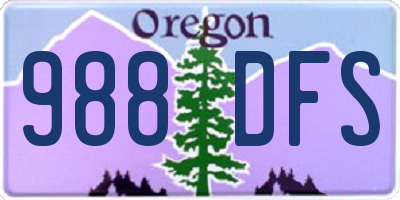 OR license plate 988DFS