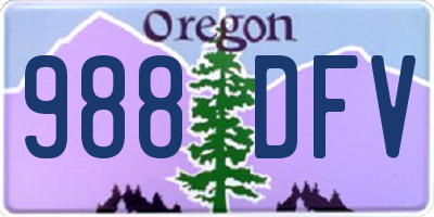 OR license plate 988DFV