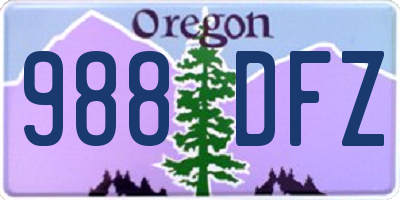 OR license plate 988DFZ