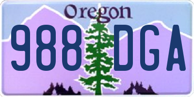 OR license plate 988DGA