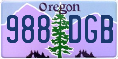 OR license plate 988DGB