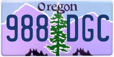 OR license plate 988DGC
