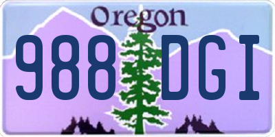 OR license plate 988DGI