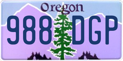 OR license plate 988DGP