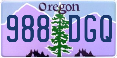 OR license plate 988DGQ