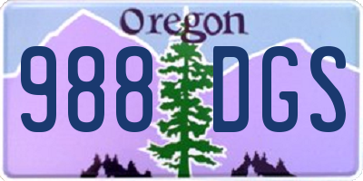 OR license plate 988DGS