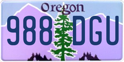 OR license plate 988DGU