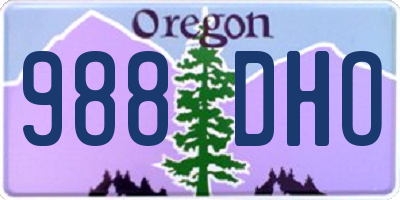 OR license plate 988DHO