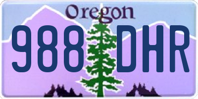OR license plate 988DHR
