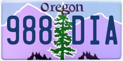 OR license plate 988DIA