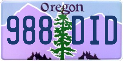 OR license plate 988DID