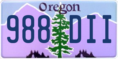 OR license plate 988DII