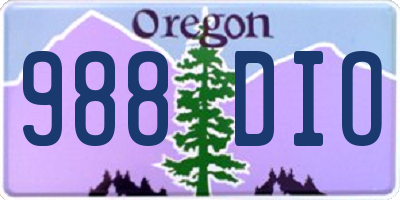 OR license plate 988DIO