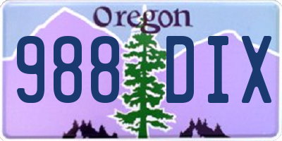 OR license plate 988DIX