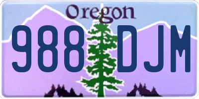 OR license plate 988DJM