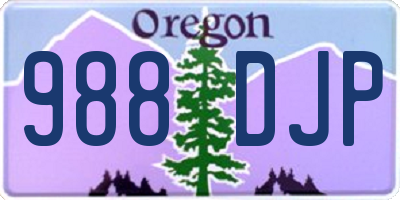 OR license plate 988DJP