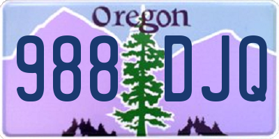 OR license plate 988DJQ
