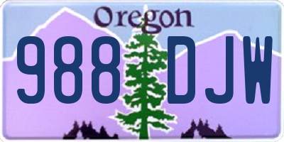 OR license plate 988DJW