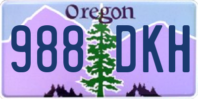 OR license plate 988DKH