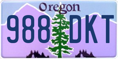 OR license plate 988DKT