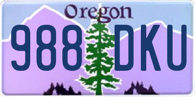 OR license plate 988DKU