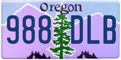 OR license plate 988DLB