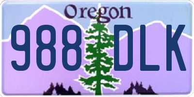 OR license plate 988DLK