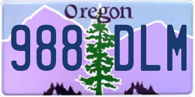 OR license plate 988DLM