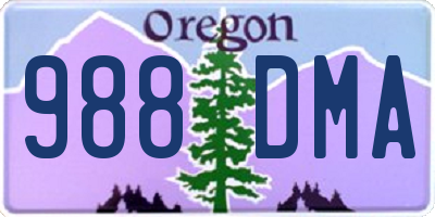 OR license plate 988DMA
