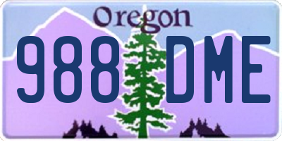 OR license plate 988DME