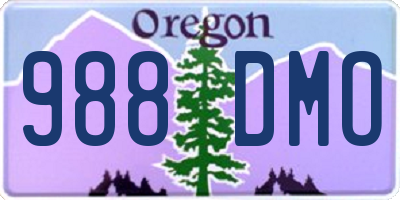OR license plate 988DMO