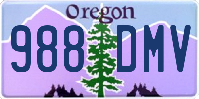OR license plate 988DMV