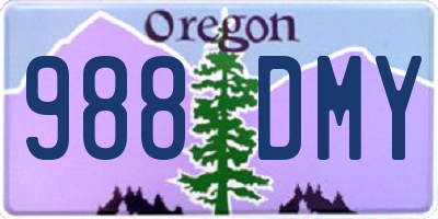 OR license plate 988DMY
