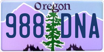 OR license plate 988DNA