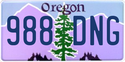 OR license plate 988DNG
