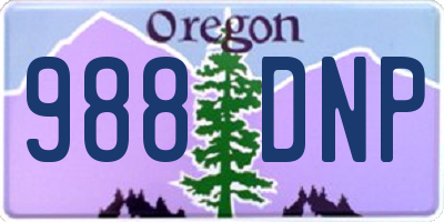 OR license plate 988DNP