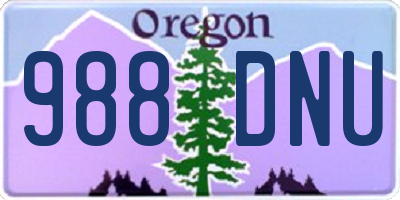 OR license plate 988DNU