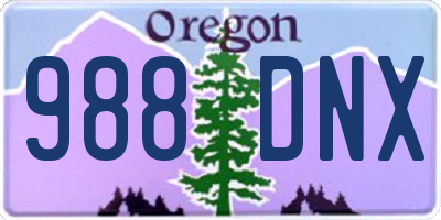OR license plate 988DNX
