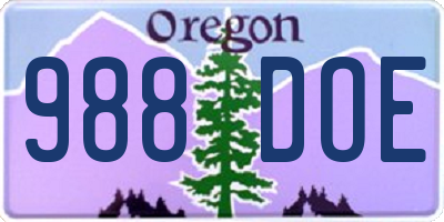 OR license plate 988DOE
