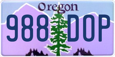 OR license plate 988DOP