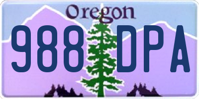 OR license plate 988DPA