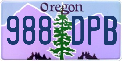 OR license plate 988DPB