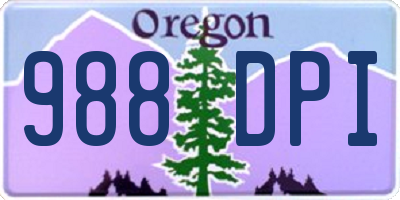 OR license plate 988DPI