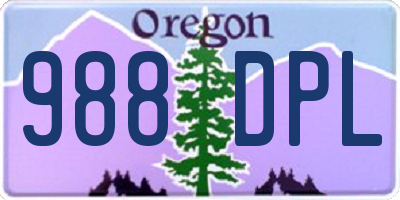 OR license plate 988DPL