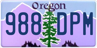 OR license plate 988DPM